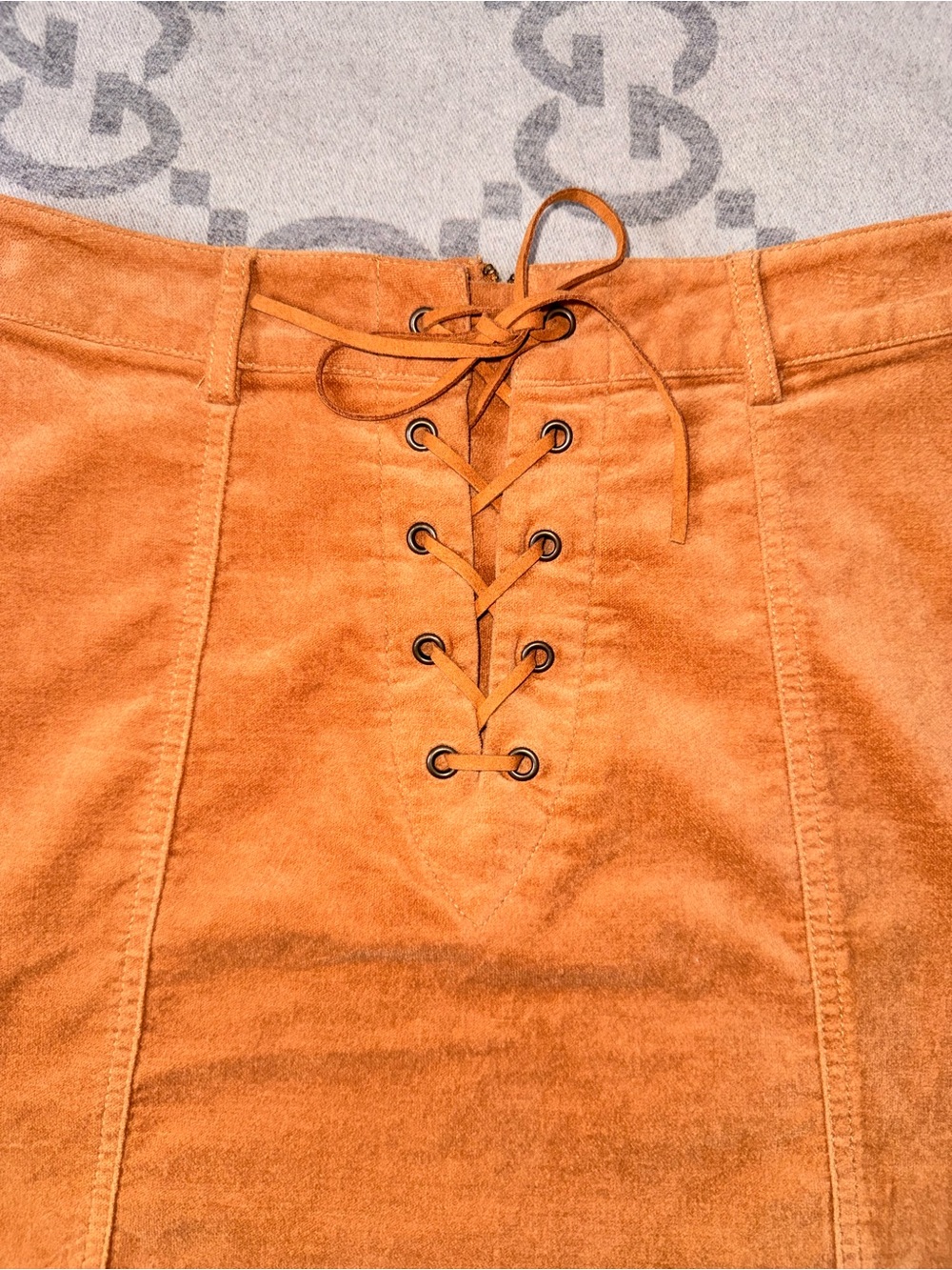 Forever 21 Rust Lace-Up Corduroy Mini Skirt - Picture 3 of 9
